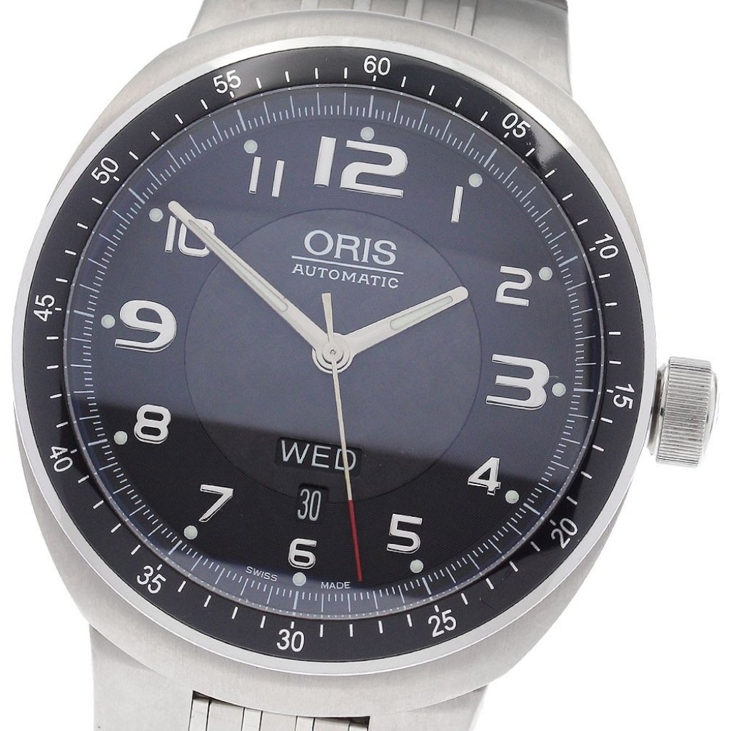 Oris Tt3 7589 Day Date Black Dial Automatic Mens Watch903445
